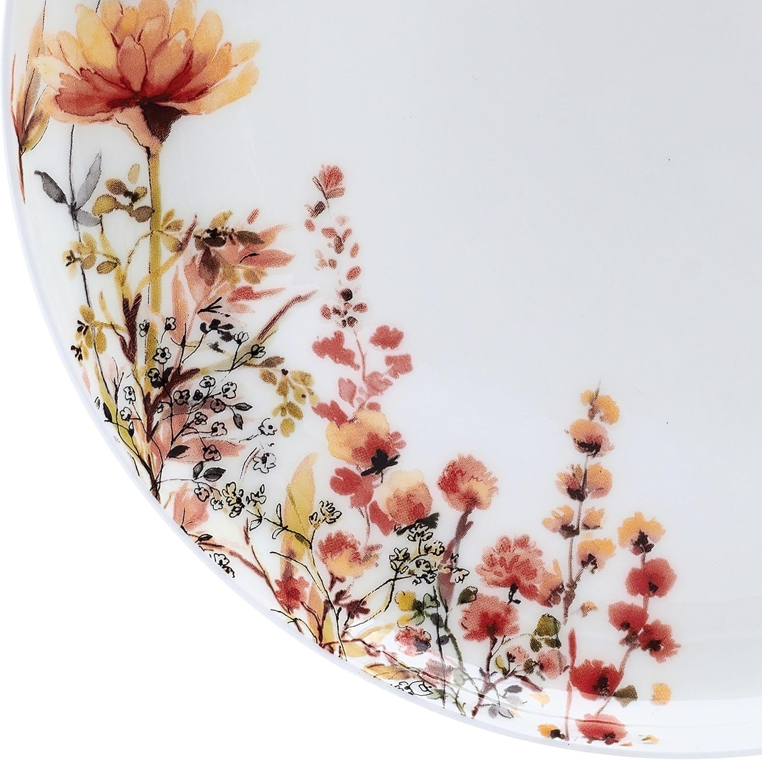 12pc Floral Bone China Dinnerware Set Lightweight Chip Resistant Plates Bowls