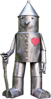 Tin Man Metal Garden Sculpture 41cm Outdoor Ornament with Heart & Axe Decor