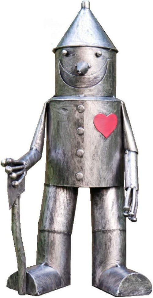 Tin Man Metal Garden Sculpture 41cm Outdoor Ornament with Heart & Axe Decor