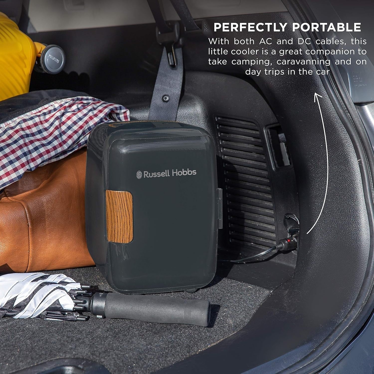 Portable 4L Mini Cooler & Warmer Scandi Style for Office Bedroom Car Grey