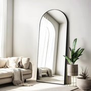 Large Arch Wall Mirror 165x60cm Black Frame Full Body Leaning Floor Mirror