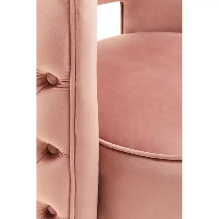 Pink Velvet Swivel Chair with Gold Base – Modern Accent Vanity Lounge Seat