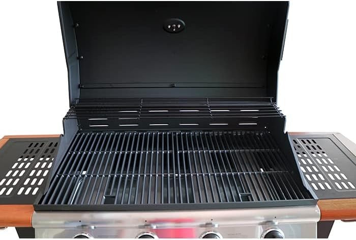 4 Burner Gas BBQ Grill with Side Shelves Heavy Duty Outdoor Garden Party Set