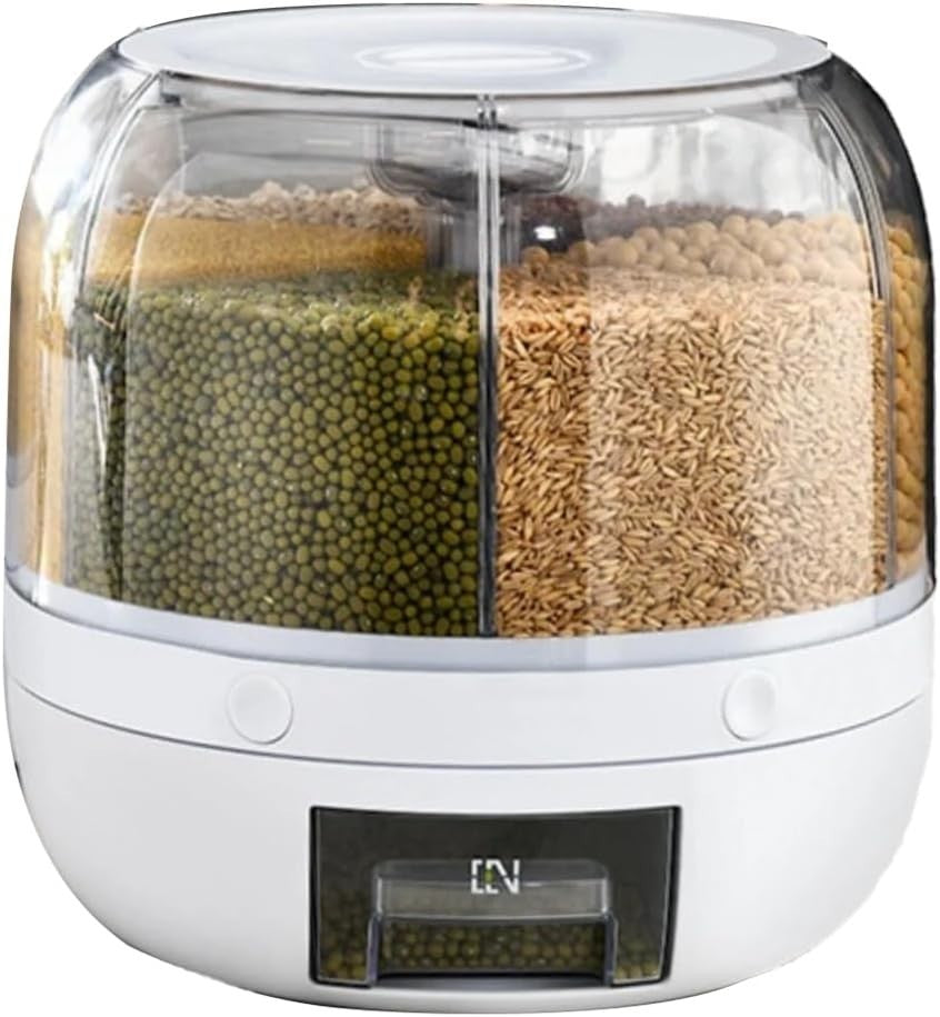 360° Rotating Grain Dispenser Airtight Rice Storage