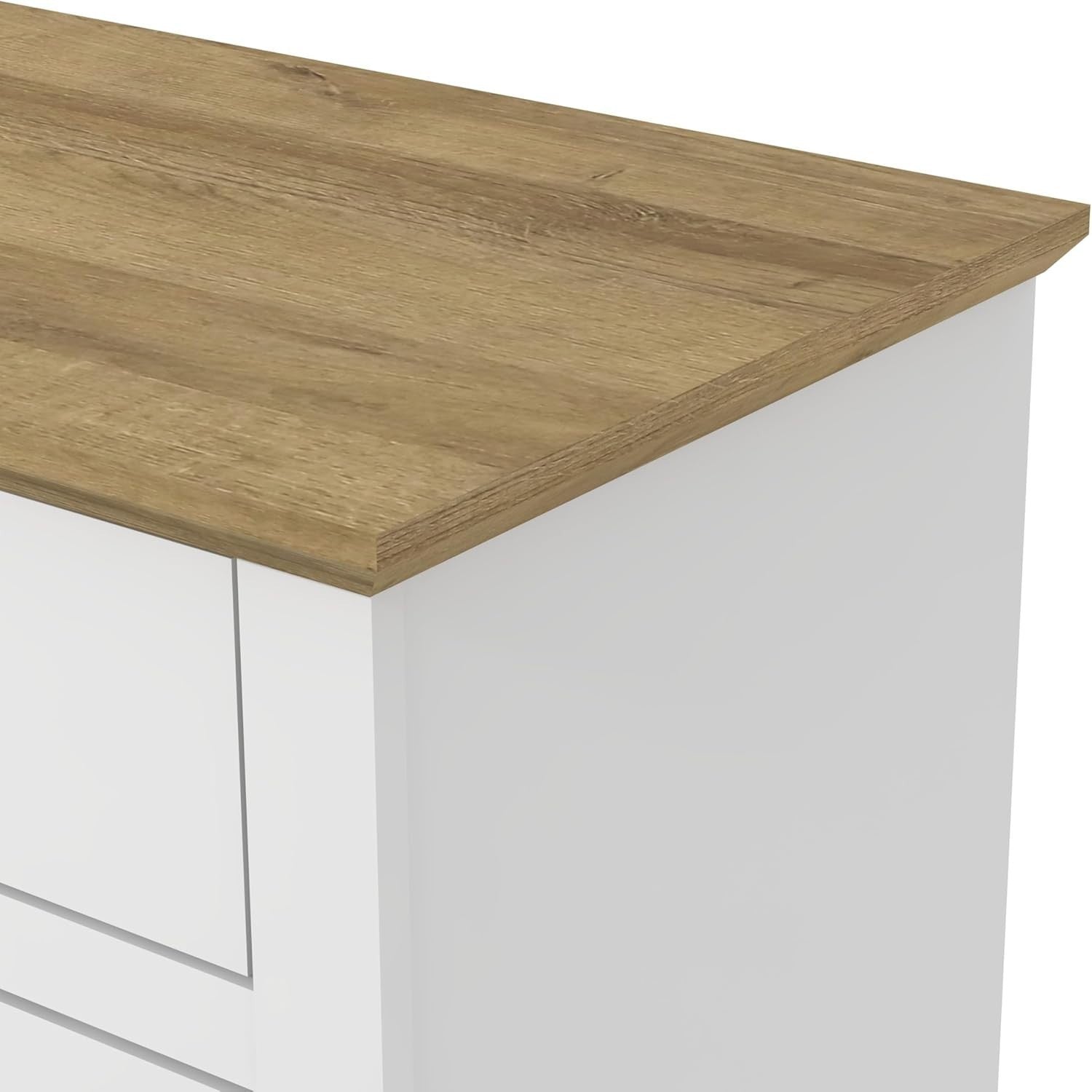 White oak Sideboard Cabinet with Drawers & Doors, Oak Top, Storage Unit