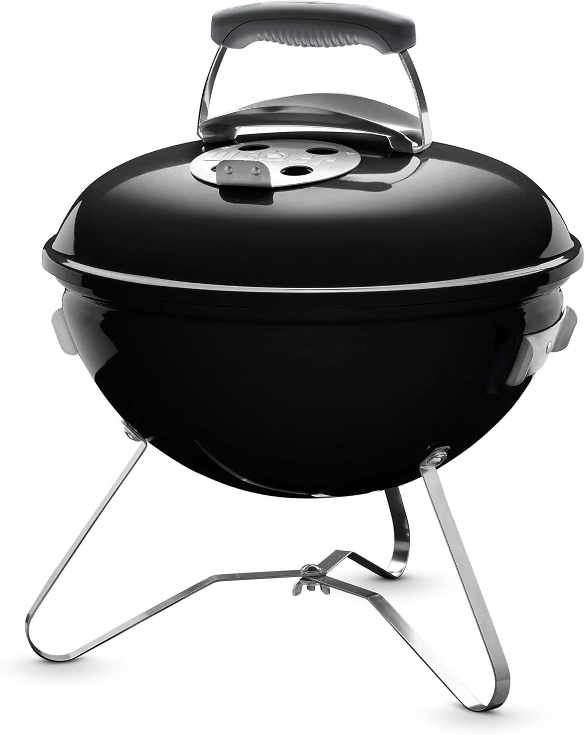 Portable Charcoal BBQ Grill 37cm Compact Outdoor Camping Garden Cooking Black