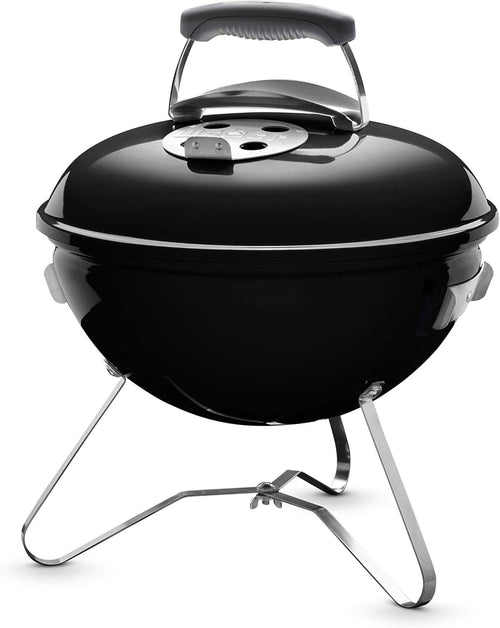 Portable Charcoal BBQ Grill 37cm Compact Outdoor Camping Garden Cooking Black