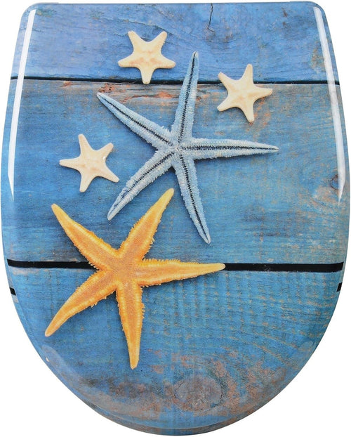 Soft Close Toilet Seat Quick Release O-Shape Duroplast Starfish 45x37cm