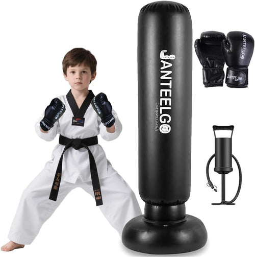 Kids Inflatable Punching Bag 59" Boxing Karate Training Set