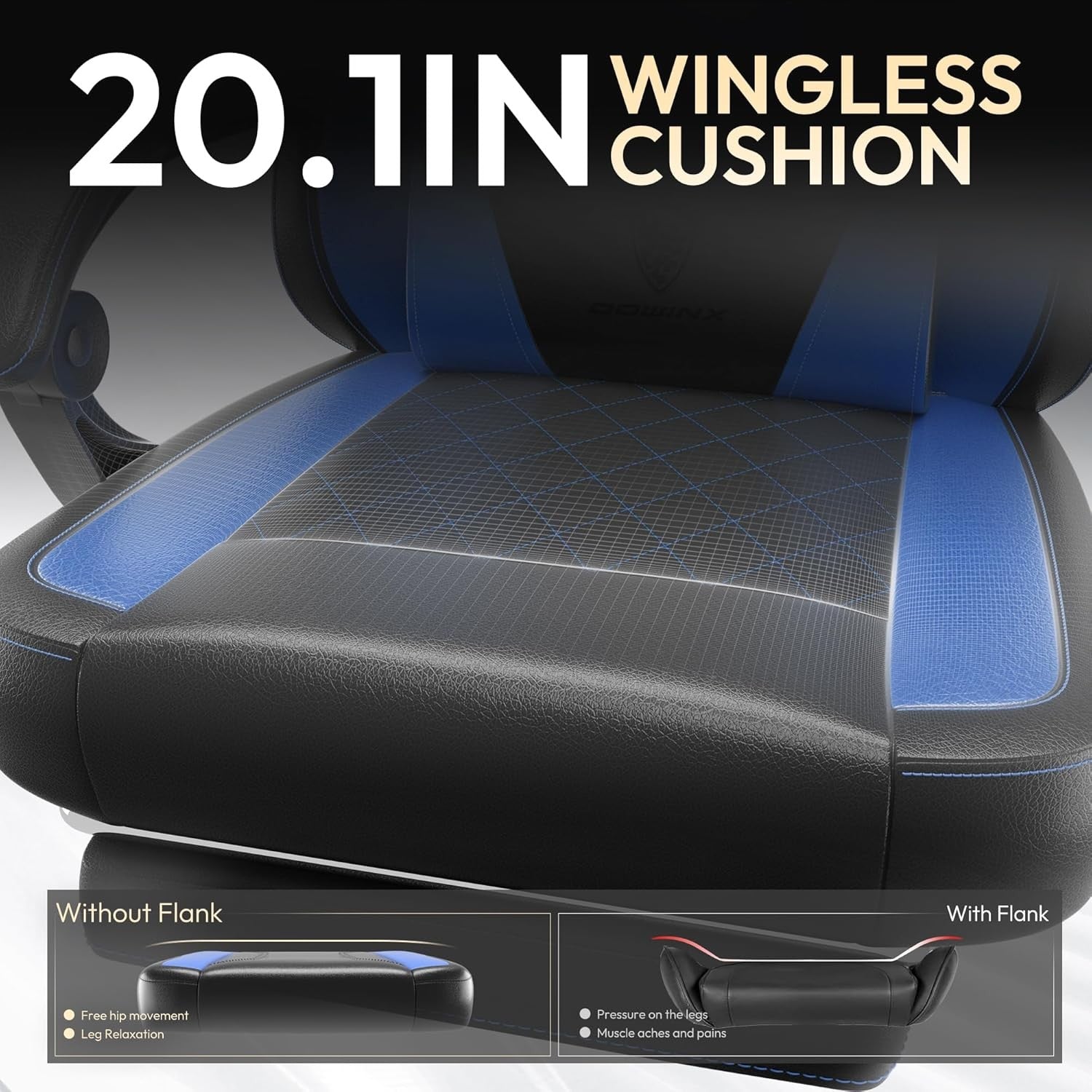 Ergonomic Gaming Chair Recliner w/ Footrest Massage 90–145°