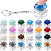 24pcs Transparent Keyboard Clicker Fidget Keychain Stress Relief Toy