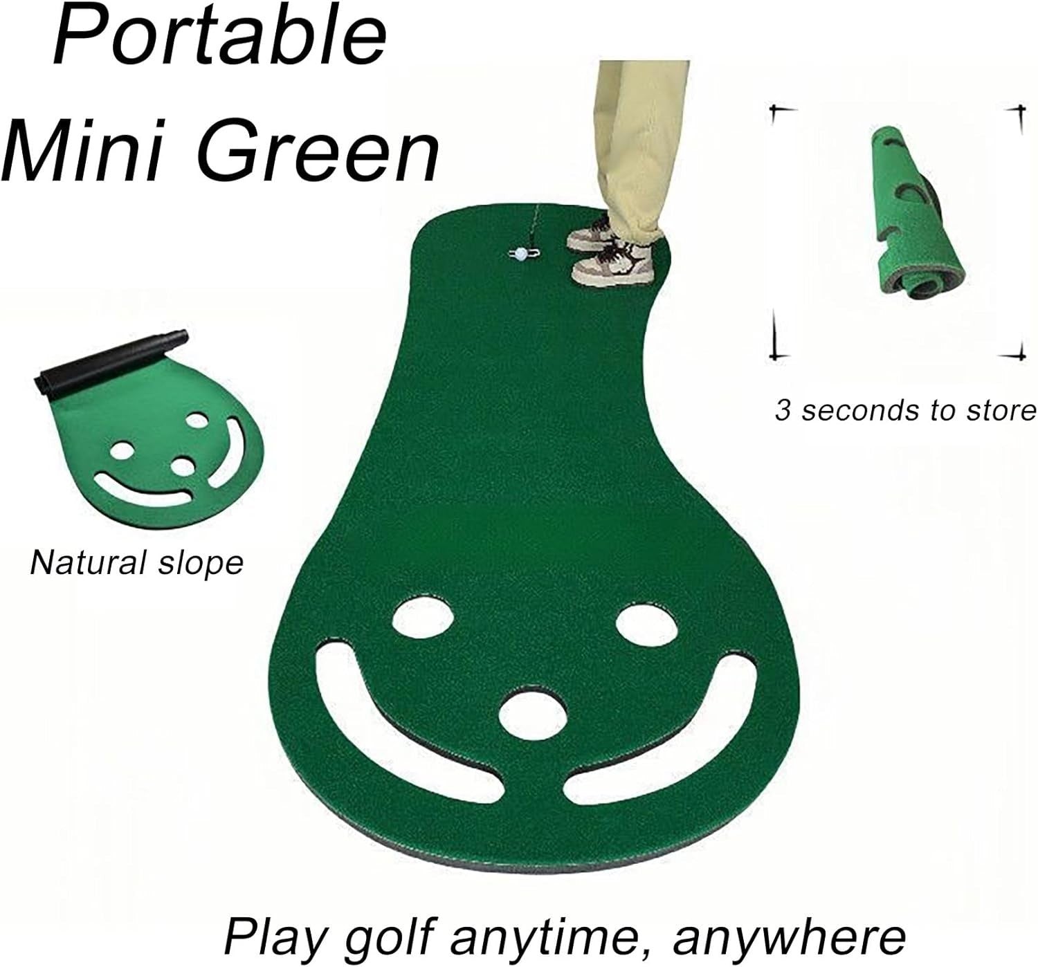Golf Putting Practice Mat Indoor Outdoor Training Green Distance Control