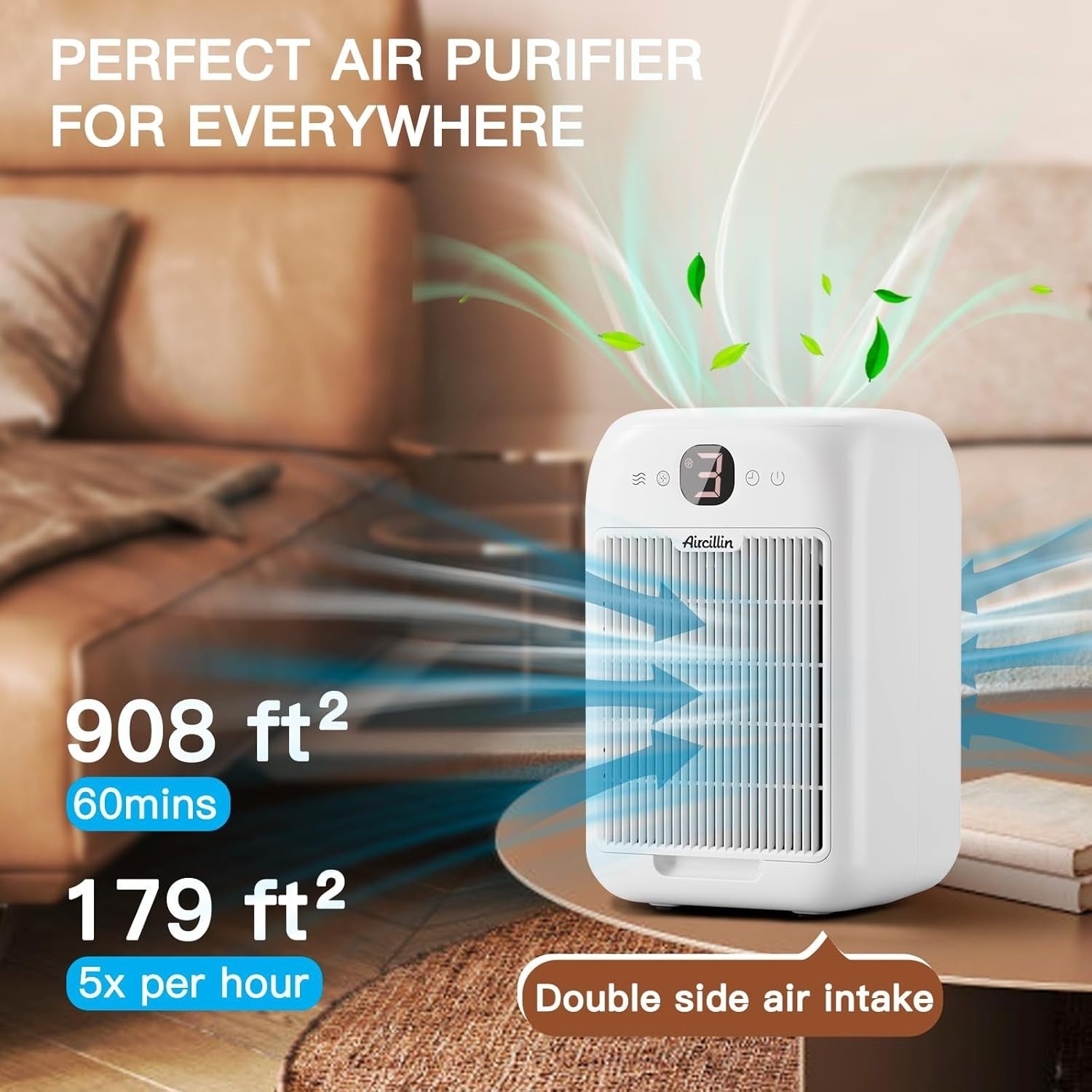 2 Pack HEPA Air Purifier Large Room 908ft² Quiet Sleep Pet Smoke