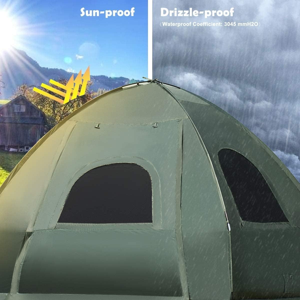 2-Person Waterproof Camping Tent Bed with Air Mattress & Sleeping Bag
