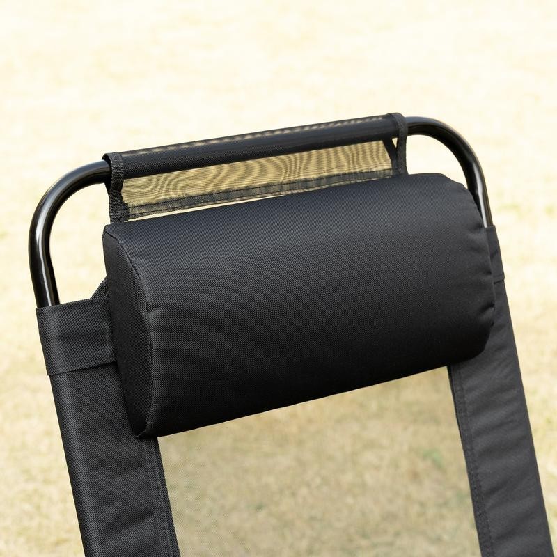 Set of 2 Folding Recliner Patio Chairs Adjustable Mesh Outdoor Loungers Black