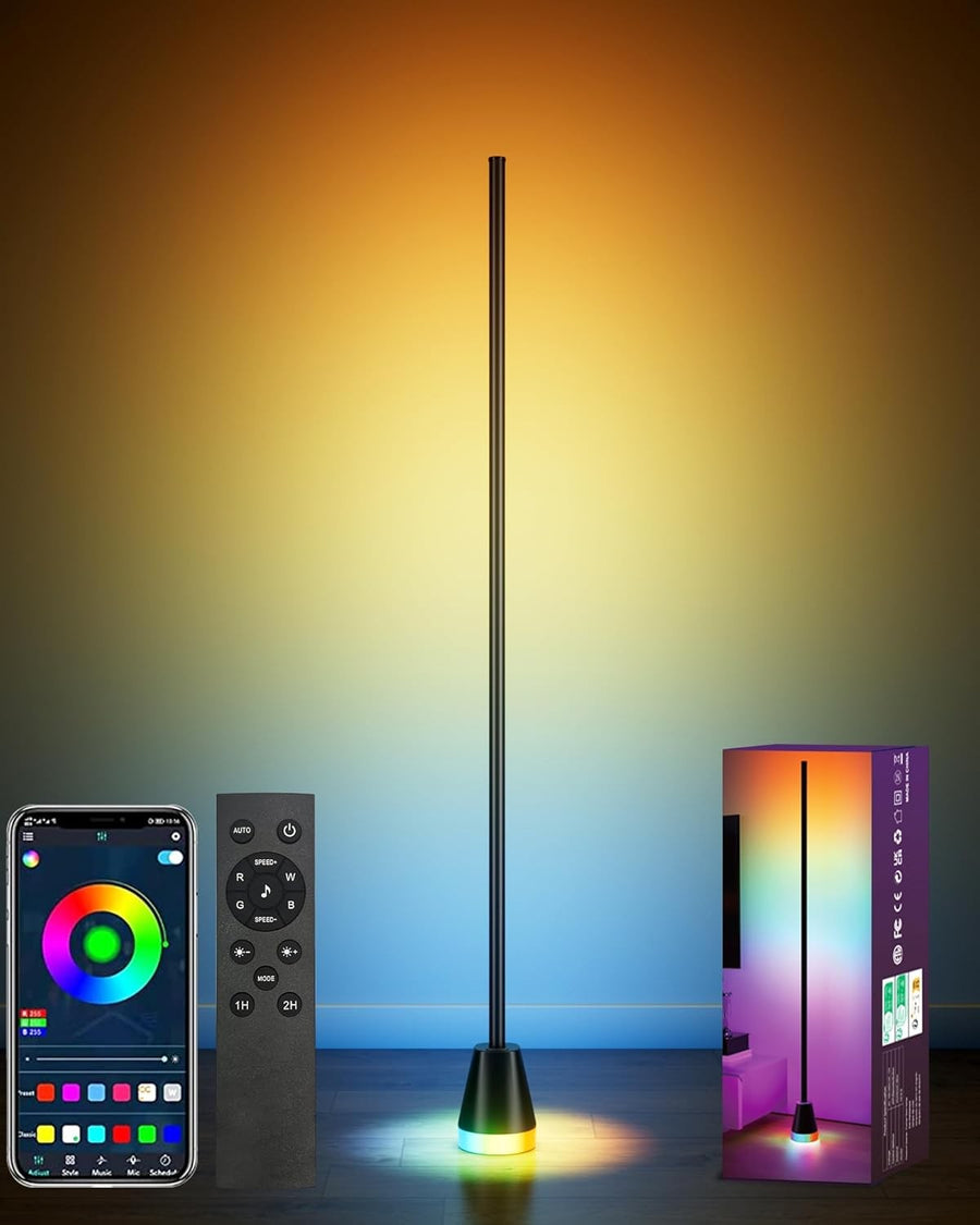 Smart RGB Corner Floor Lamp App Remote Music Sync 16M Colours LED Light