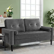 2 Seater Sofa Bed Dark Grey| Comfy Small Couch for Lounge, Flat, Bedroom