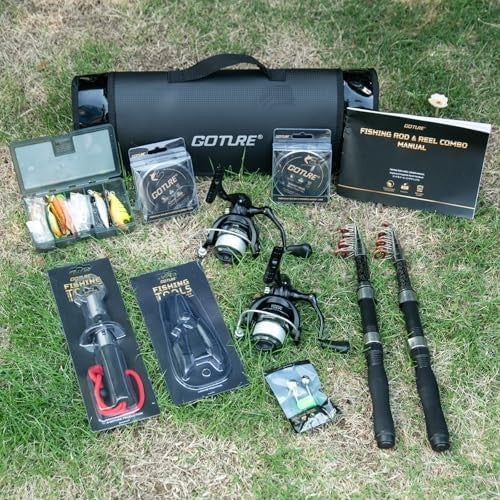 Telescopic Fishing Rod & Reel Combo – 2 Rods, 2 Pre-Spooled Reels, Bag