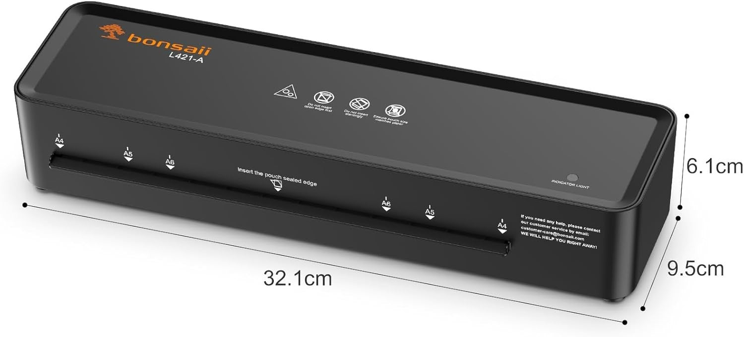 A4 Laminator Machine Compact Fast Jam Release + Starter Pouches