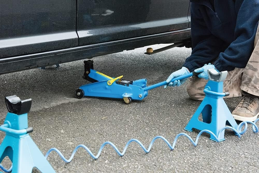 2 Ton Hydraulic Trolley Jack 135–335mm Quick Lift Heavy Duty Steel Blue