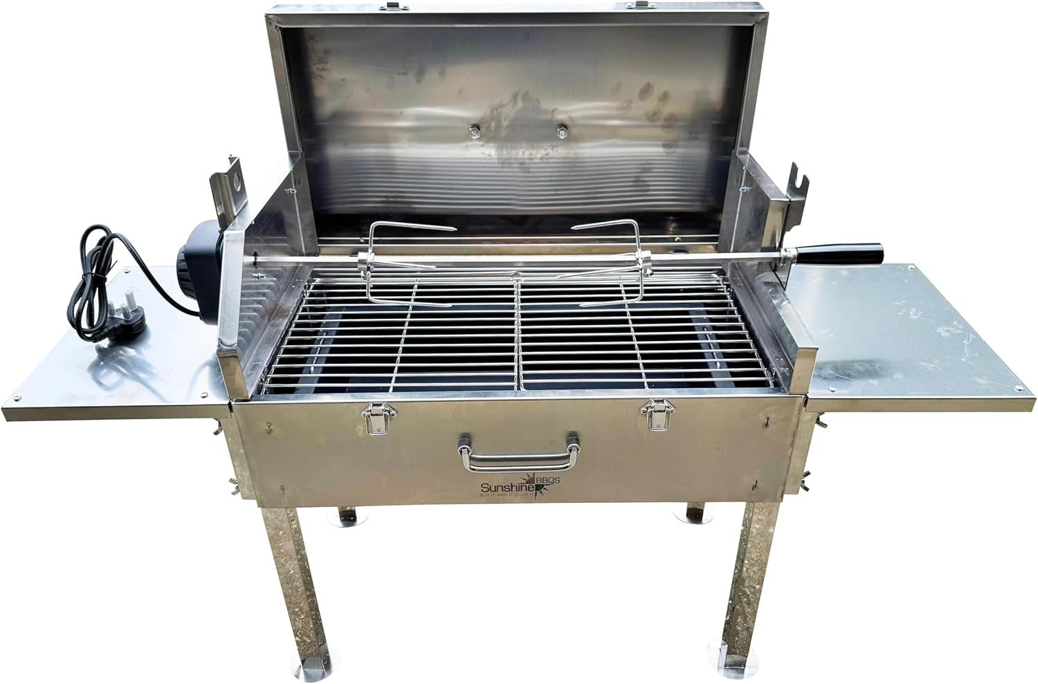 Stainless Steel Rotisserie BBQ Grill Portable Outdoor Charcoal Barbecue