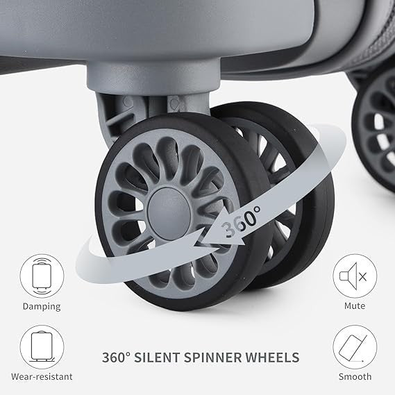 24 Inch Lightweight PP Hard Suitcase 4 Spinner Wheels TSA Lock 66L