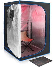 Portable Far Infrared Sauna Tent Home Spa 3-Plate Steam Box Chair Foot Heater