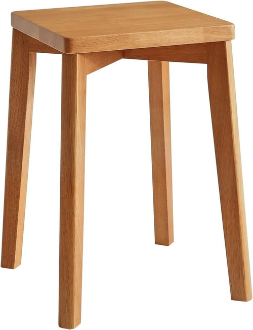 Natural Solid Wood Square Stool Modern Dressing Table Seat Small Chair