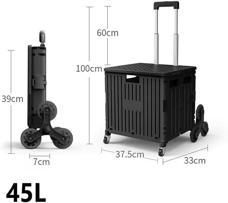 8-Wheel Shopping Cart Lightweight Stair Climber Portable Utility Trolley