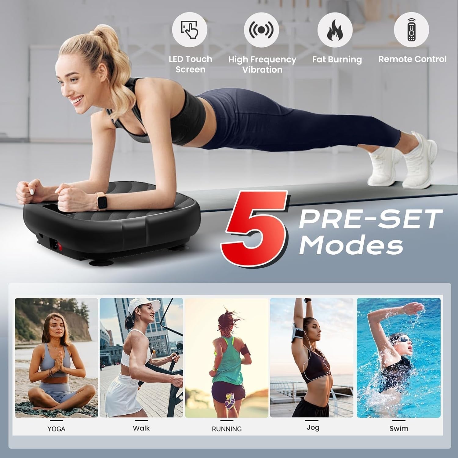 Vibration Plate Exercise Machine 99 Speeds Lymphatic Drainage