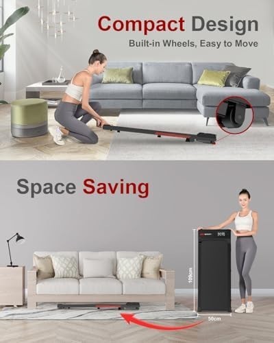 5% Incline Under Desk Walking Pad 2.5HP Quiet Foldable Treadmill 8KM/H Home