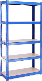 5-Tier Freestanding Garage Shelf Rack 180x90x40cm Adjustable Heavy-Duty Steel