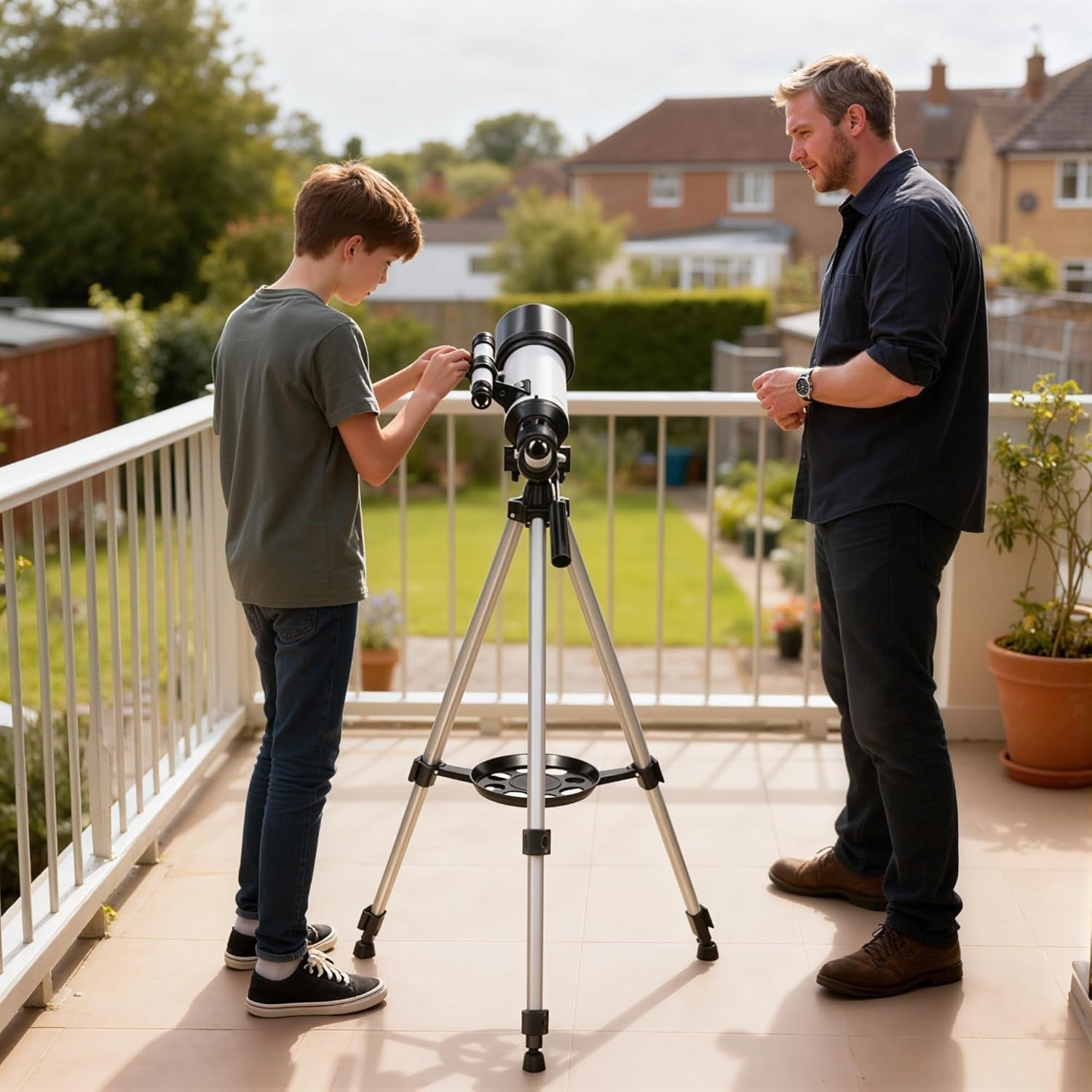 70mm Aperture Portable Refractor Telescope for Adults & Beginners - White