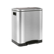30L Double Recycling Pedal Bin 2x15L Stainless Steel Soft Close