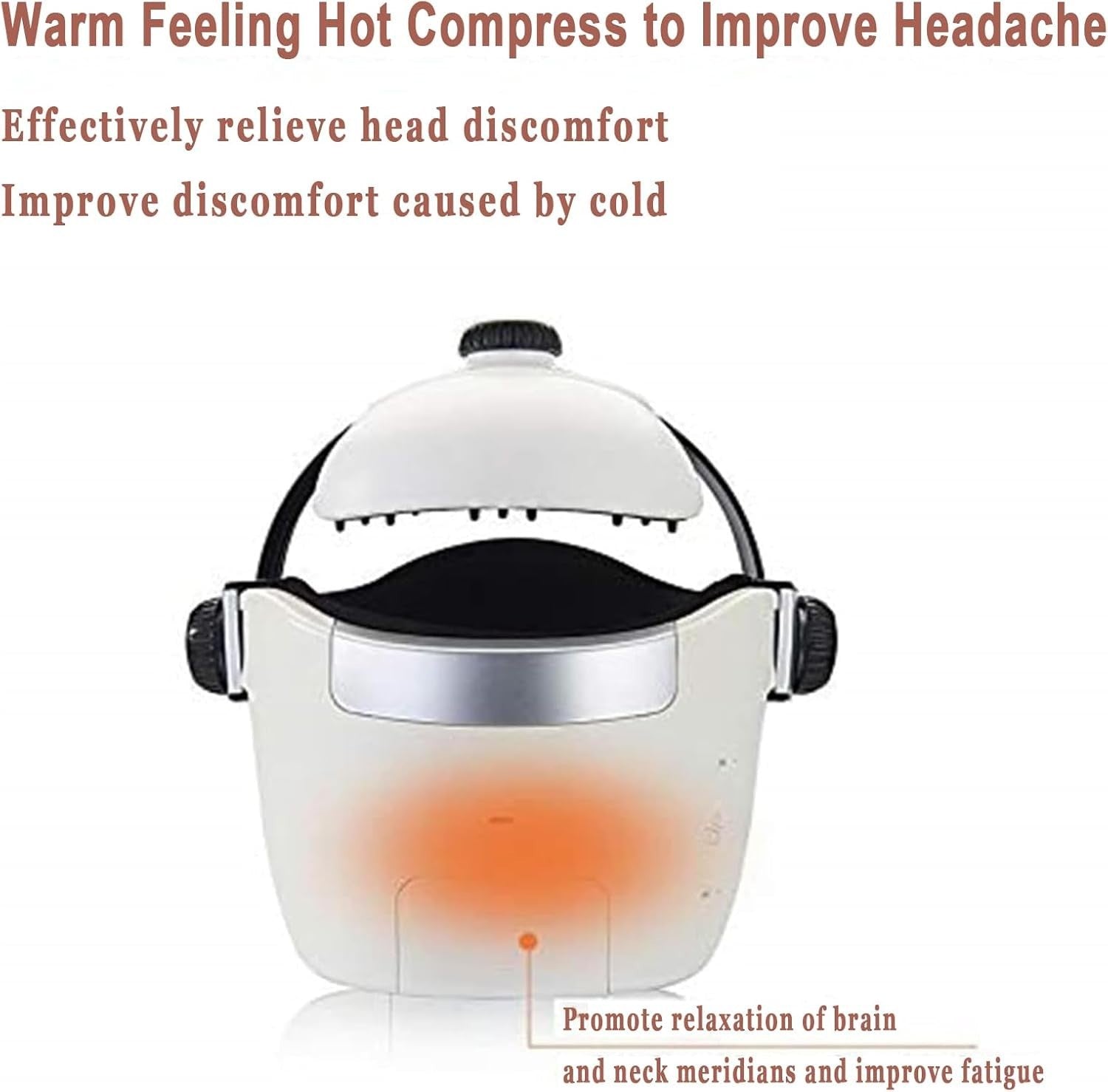 Electric Head & Eye Massager Helmet Heat Air Compression Sleep Aid