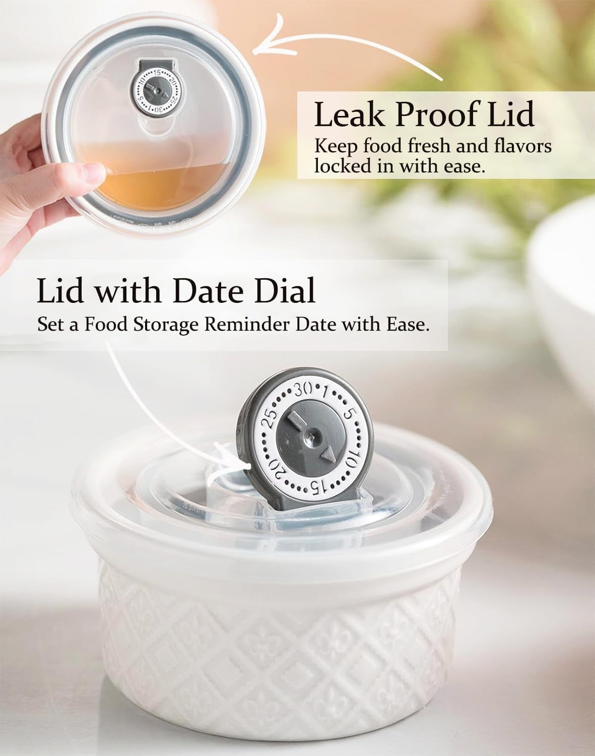 4-Piece Beige Ceramic Nesting Bowls 12-40oz Microwave & Oven Safe