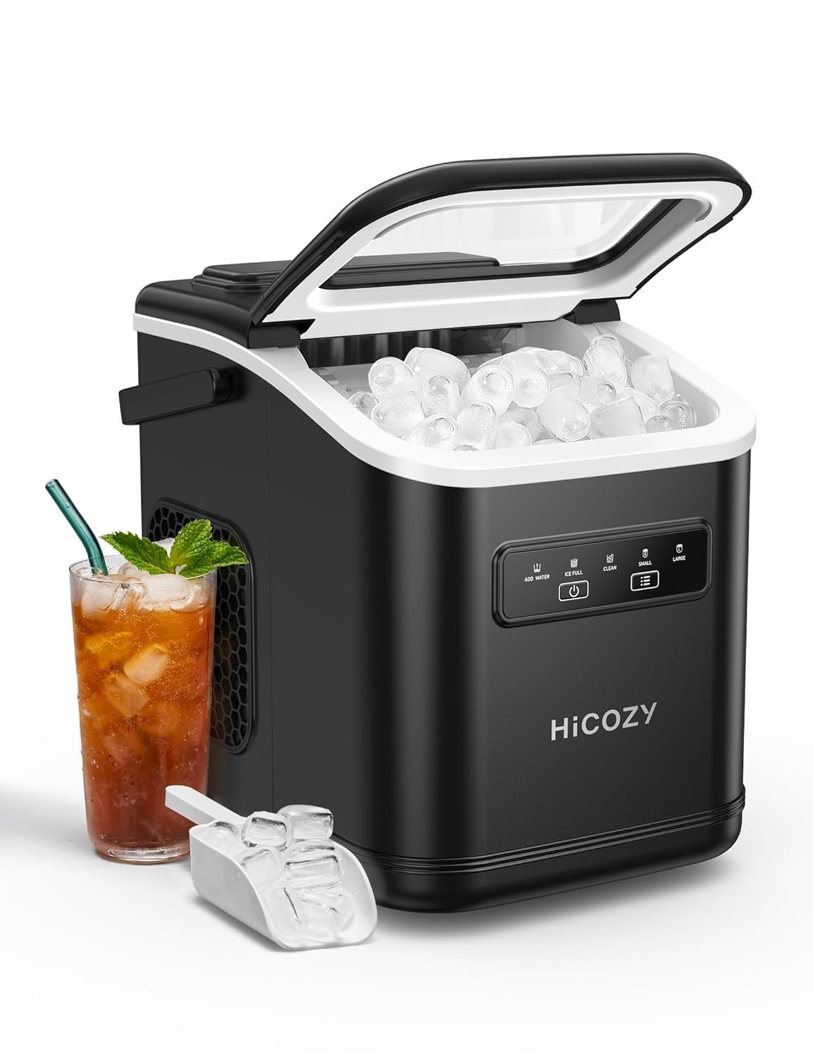 Portable Countertop Ice Maker 12kg Daily Fast Ice 6-Min Self Cleaning Handle