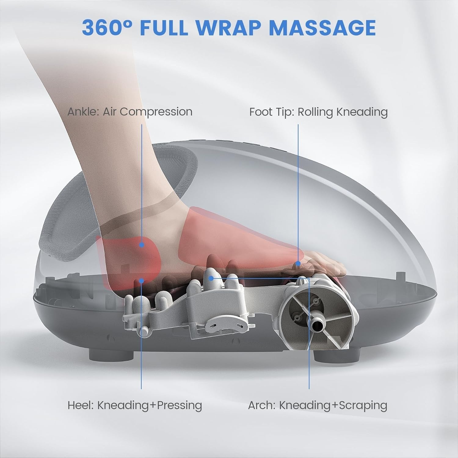 Foot Massager with Heat & Air Compression for Pain Relief & Relaxation