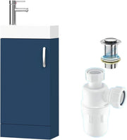 Modern 400mm Bathroom Vanity Unit with Basin Blue Floor Standing Sink Cabinet