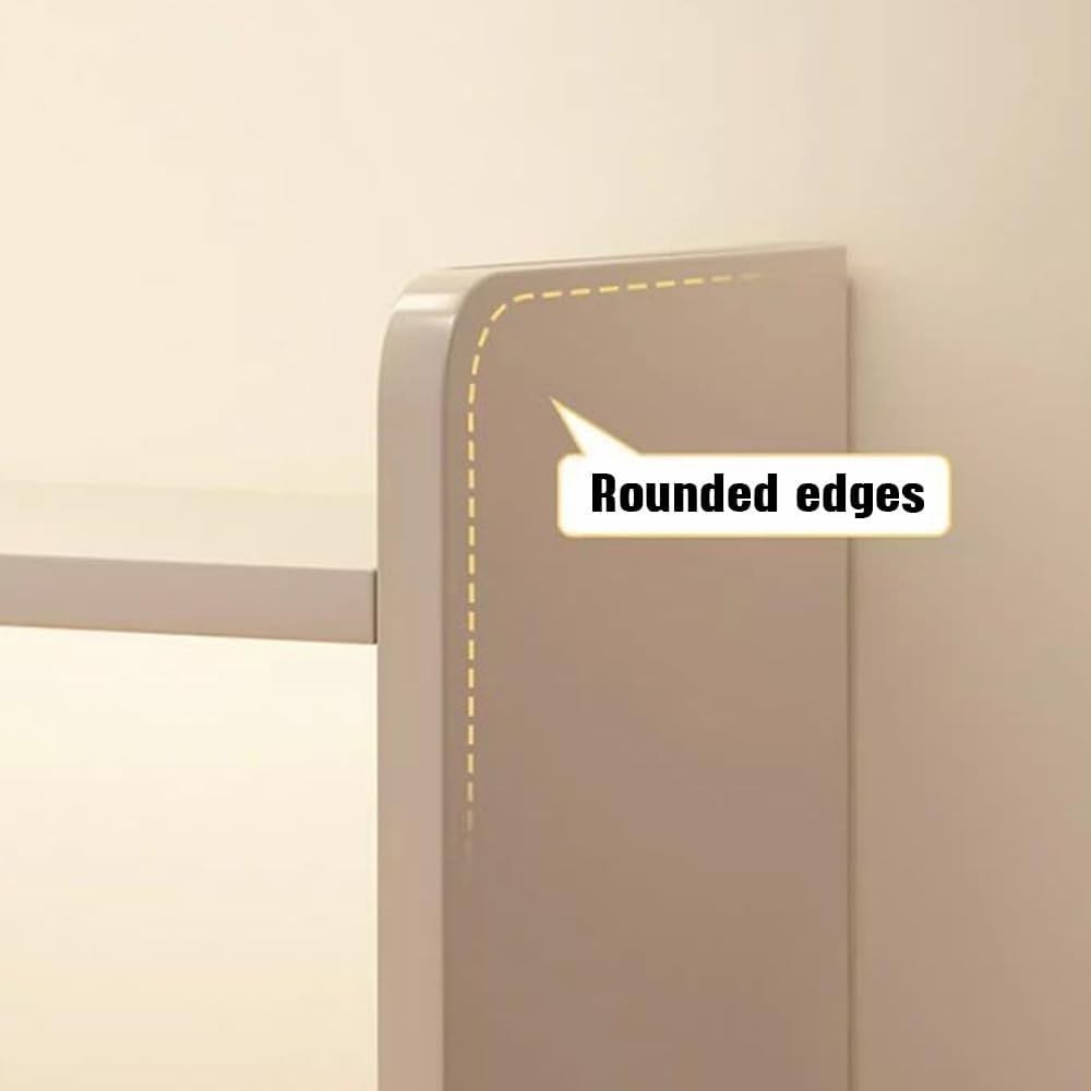 Adjustable Dorm Desk Hutch Organizer | White Double-H Desktop Shelf 60cm