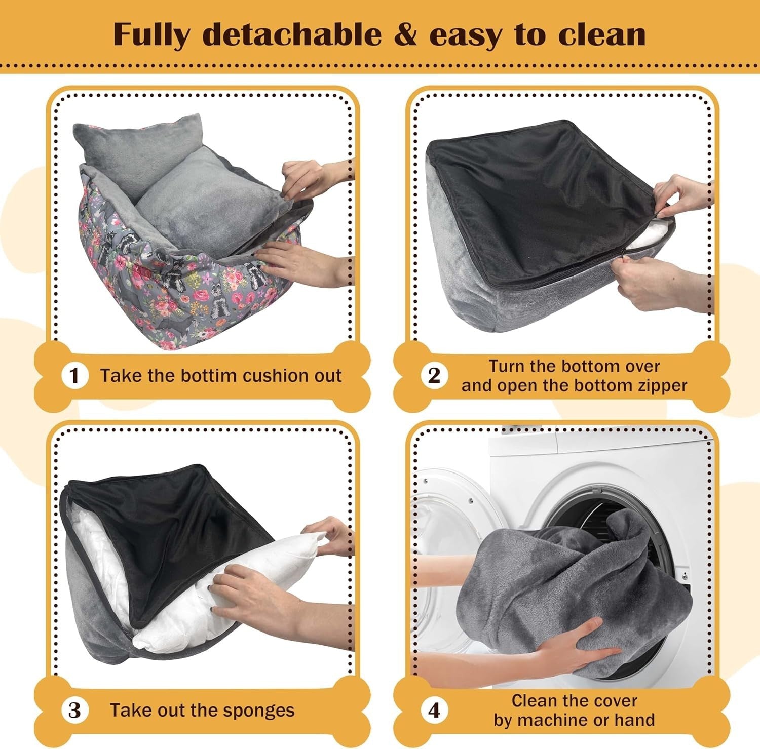 Pet Booster Car Seat Travel Bed Small Dogs Washable Cushion 25lbs