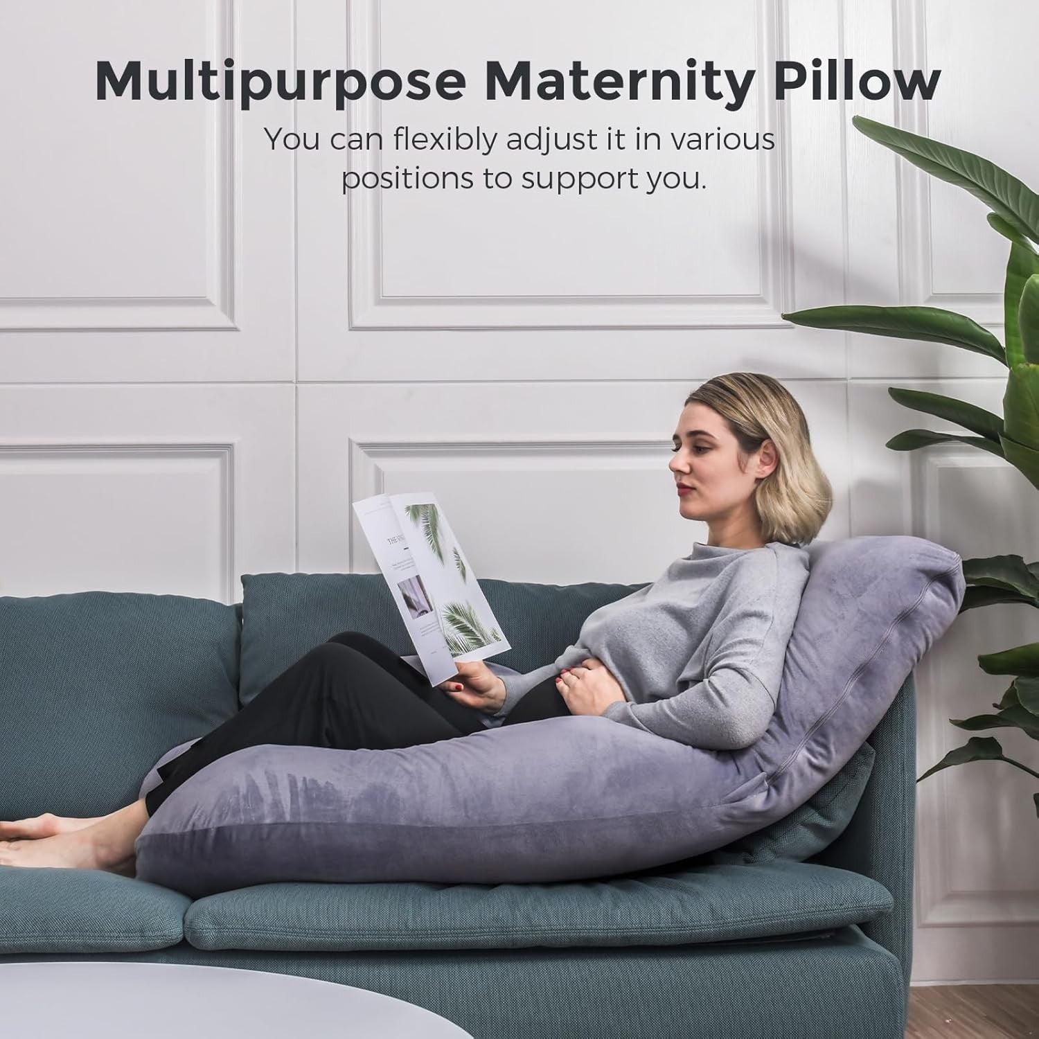 Full Body Pregnancy Pillow 57” Maternity Support for Back Belly Hips Side Sleepe