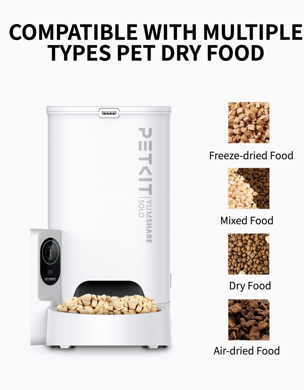 Smart Automatic Pet Feeder Camera 1080P WiFi App Control 3L Food