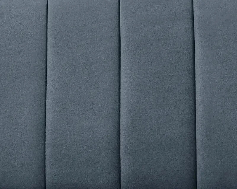 Grey Velvet 2 Seater Sofa Ribbed Back High Arms Wood Legs Modern Couch