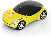 Yellow Kids Wireless Car Mouse 2.4G 1600 DPI USB Laptop