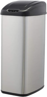 50L Slim Sensor Bin Black & Silver Stainless Steel