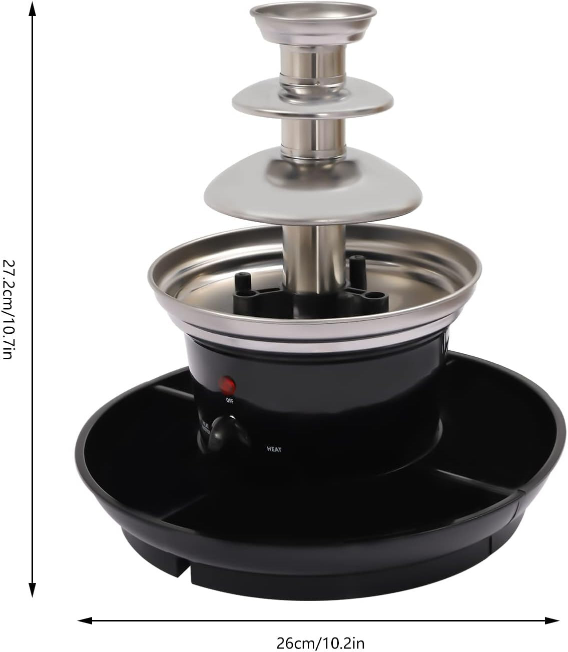 Electric Chocolate Fountain 3 Tier Fondue Set Fruit Tray Forks 40W