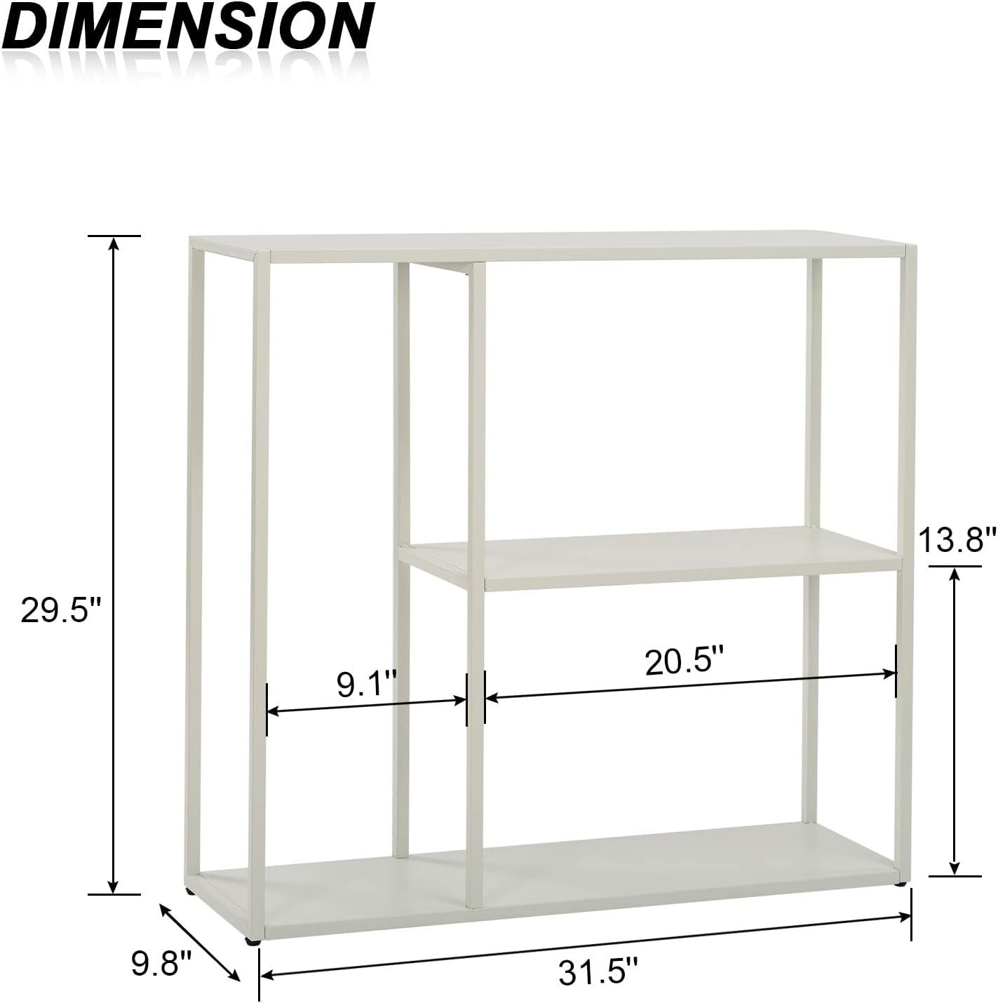 3 Tier Metal Console Table with Shelves - Space-Saving, Durable, Multi-Use