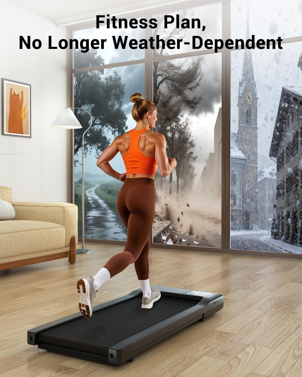 Under Desk Walking Treadmill – Quiet, Shock-Absorbing, App-Controlled, Portable