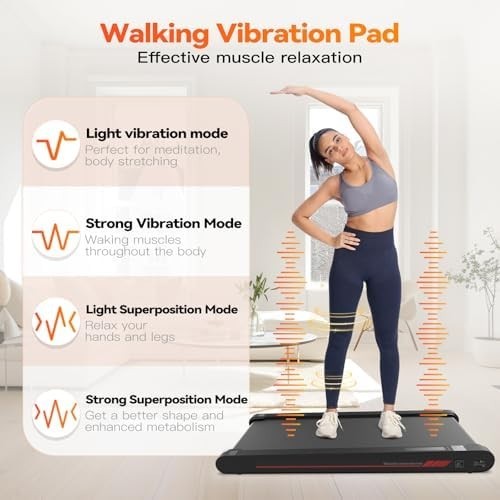 Walking Vibration Pad 6km/h APP Control Portable Under-Desk Treadmill Quiet Home